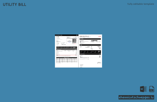 Indische Airtel-Stromrechnung (Word-Format, 2 Seiten), Version 5 – Beispielvorschau
